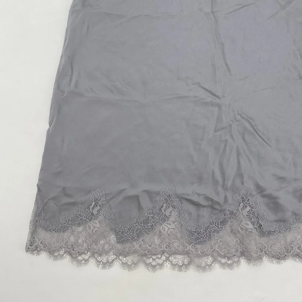Simone Perele Size 2 Nocturne Sleep Dress Chemise Silk Blend Gray